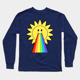 Smiley Sun Puking Rainbow Mental Health LGBT Long Sleeve T-Shirt